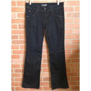 Hudson Women's Bootcut Jeans Flap Pocket Low Rise Faded Dark Wash Size 32